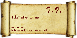 Tüske Irma névjegykártya